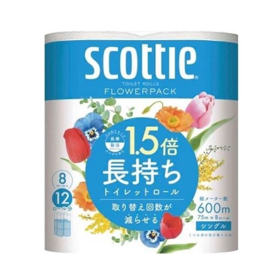 スコッティ フラワーパック 1.5倍長持ち シングル 8ロール×8パック