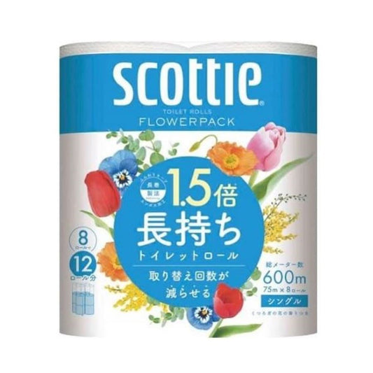 スコッティ フラワーパック 1.5倍長持ち シングル 8ロール×8パック