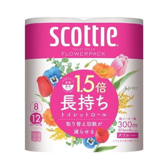 スコッティ フラワーパック 1.5倍長持ち ダブル 8ロール×8パック