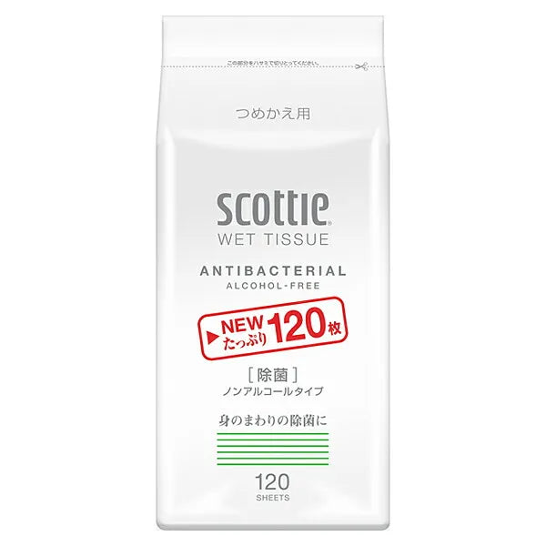 スコッティ ウェット除菌ノンアルコールタイプ つめかえ用 120枚×20パック