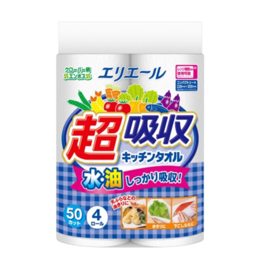 エリエール 超吸収キッチンタオル 4ロール×12パック