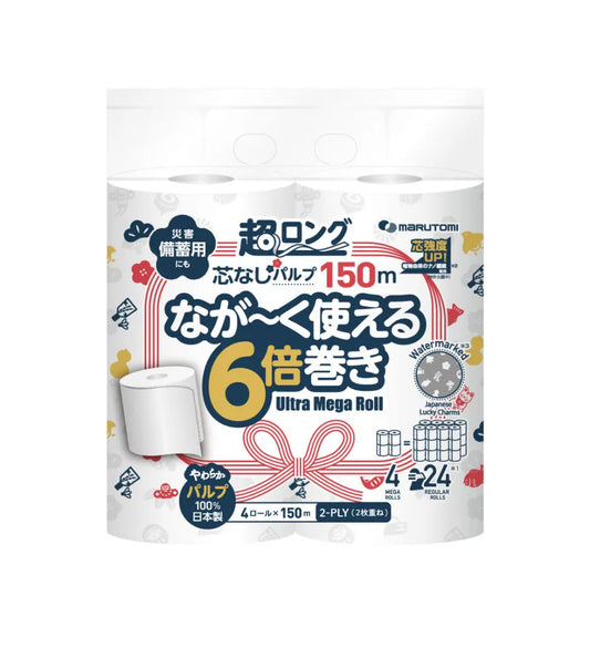 marutomi 超ロングパルプ6倍巻き ダブル 4ロール×4パック