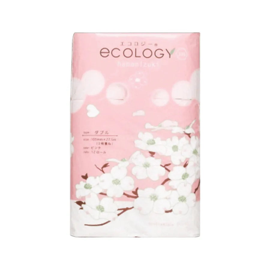 トイレットペーパー エコロジー105ピンク 25m 12ロール×8パック ダブル