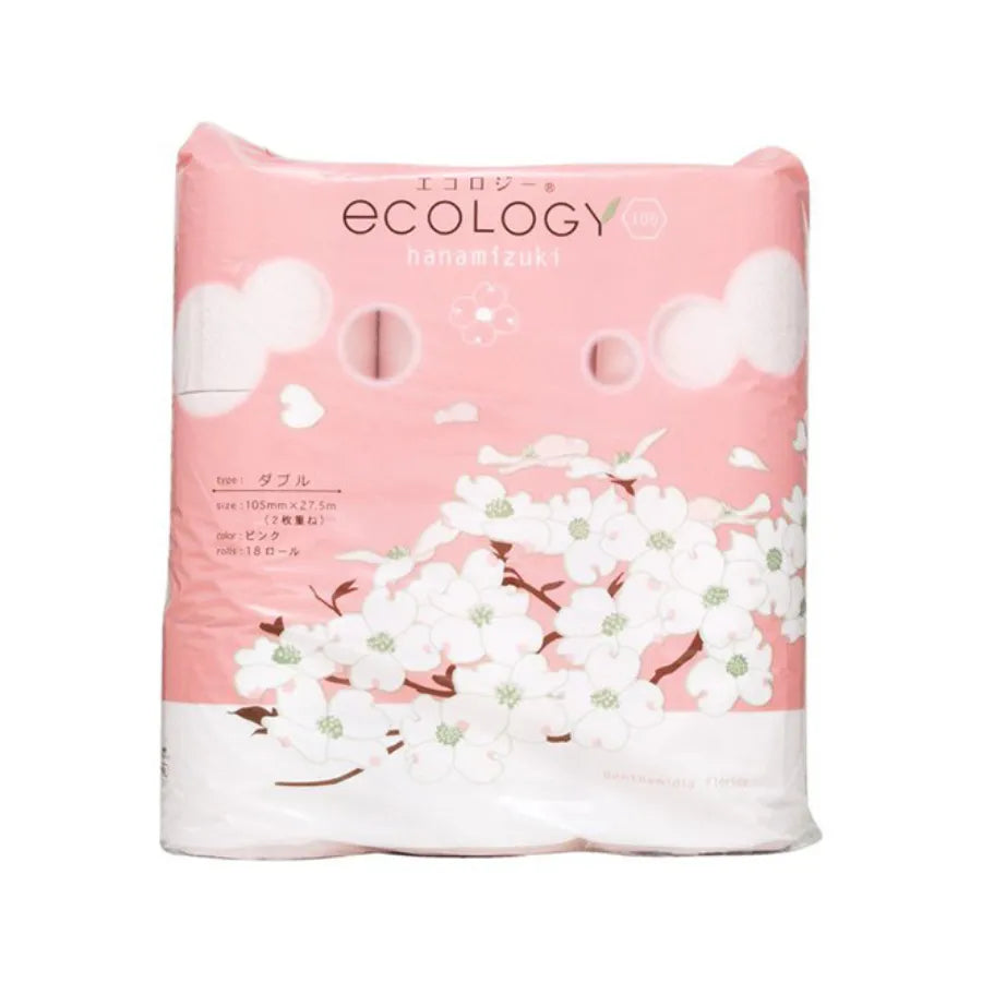 トイレットペーパー エコロジー105ピンク 25m 18ロール×6パック ダブル