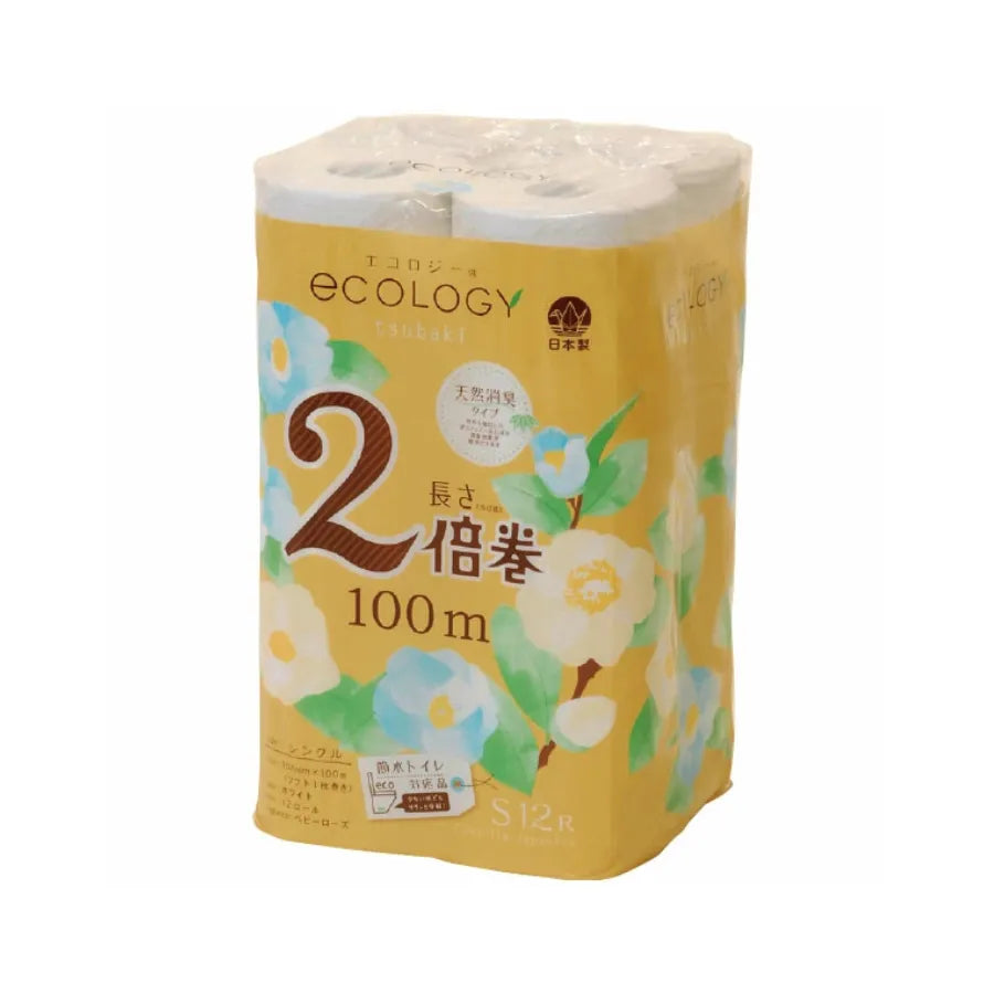 トイレットペーパー エコロジー2倍巻 100m 12ロール×8パック シングル