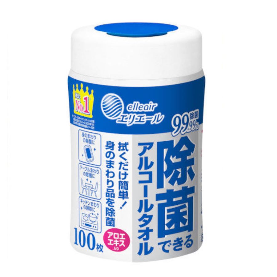 エリエール 除菌できるアルコールタオル 本体 100枚×12個