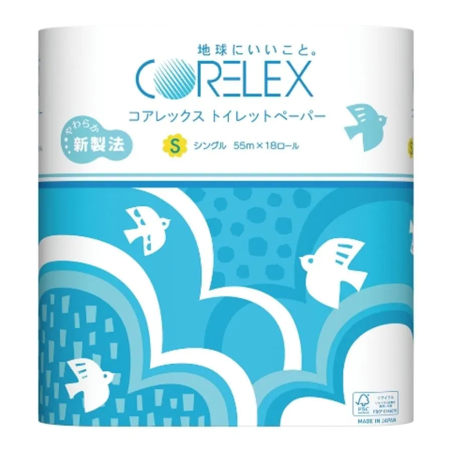 コアレックス トイレットペーパー シングル 55m 18ロール×6パック