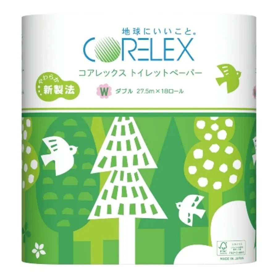 コアレックス トイレットペーパー ダブル 27.5m 18ロール×6パック