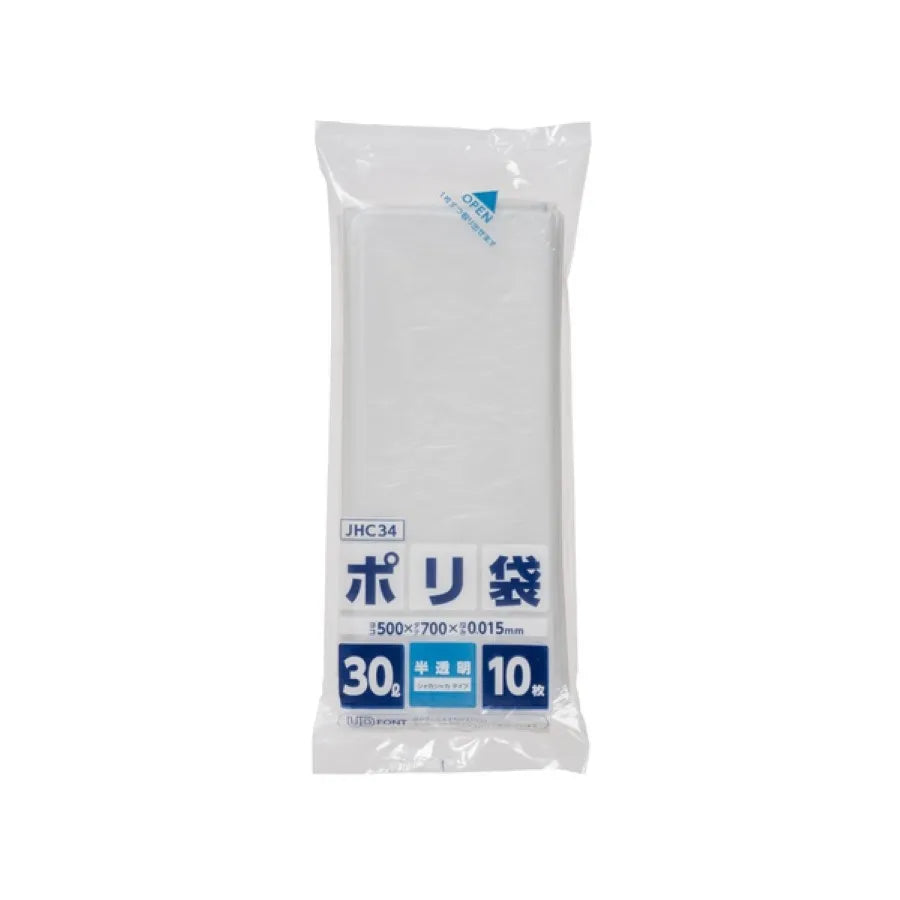 ポリ袋コンパクト 30L 半透明 10枚×60冊 ジャパックス JHC34