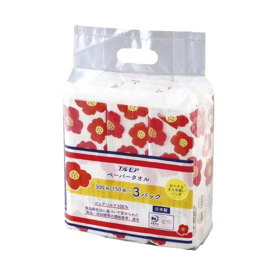 【大量仕入】エルモア ペーパータオルフラワー 150組 × 3個 16パック