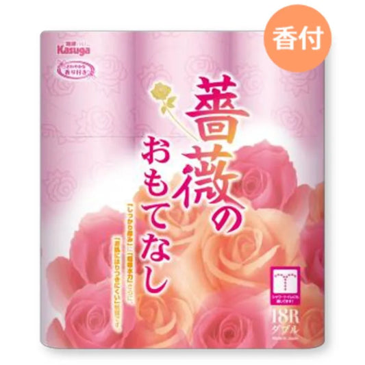 薔薇のおもてなし・ピンク 25m 18ロール×6パック ダブル