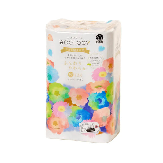 トイレットペーパー エコロジープレミアム 25.5ｍ 12ロール×8パック ダブル