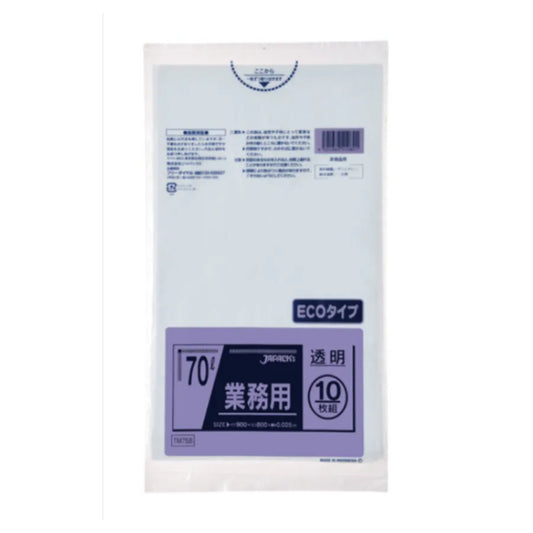 ジャパックス スタンダード ポリ袋 エコタイプ TM758 透明 70L 10枚×50冊