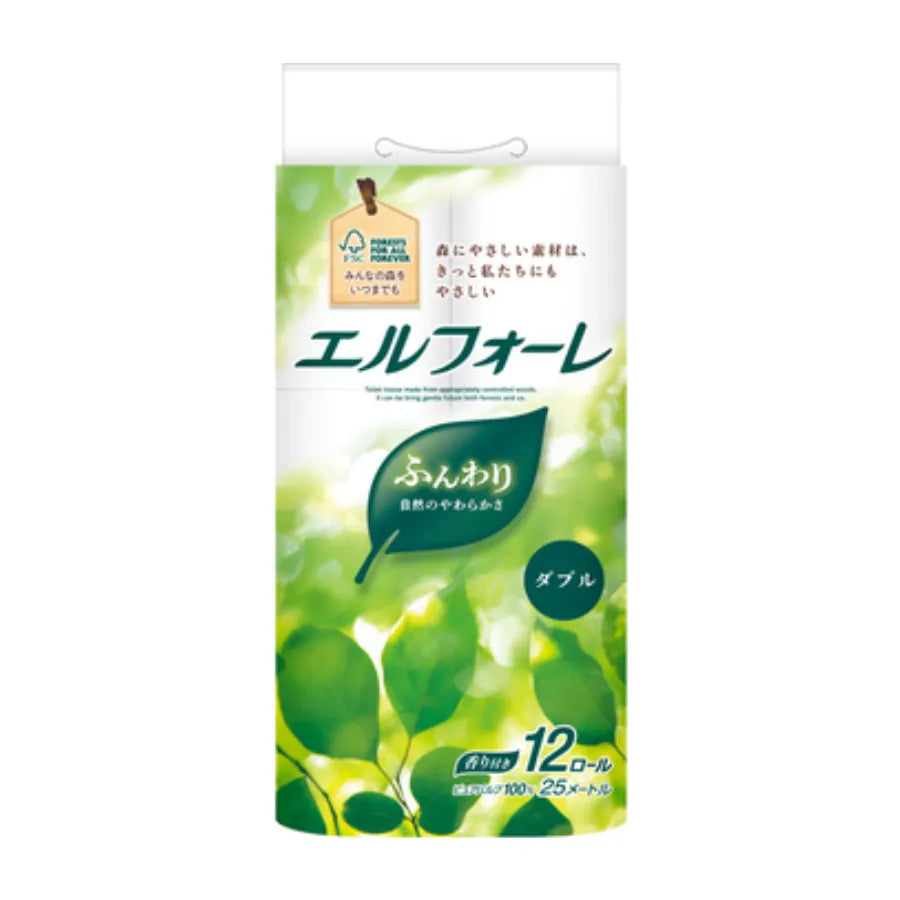 エルフォーレ トイレットティシュー ダブル 12ロール × 6パック