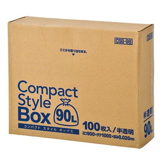 ジャパックス コンパクトスタイル BOXタイプ CSB98 半透明 90L 100枚×4箱