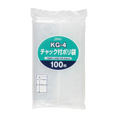 ジャパックス チャック付ポリ袋 KG-4 透明 100枚×15冊