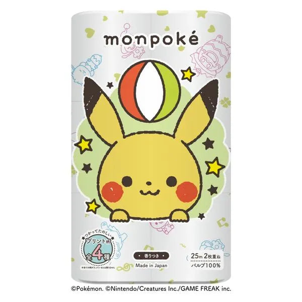 ポケモン　トイレットペーパー　20袋セット モンポケパルプ12Rダブル 12ロール×8パック 丸富製紙 トイレット
