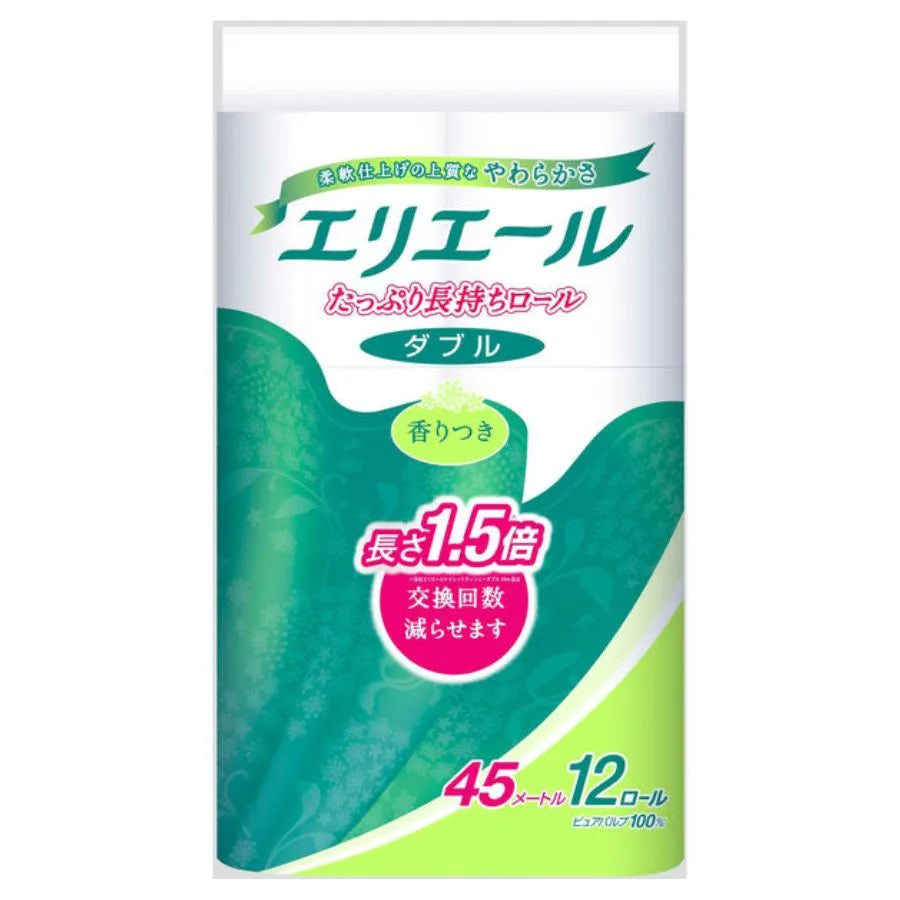 エリエール トイレットティシュー たっぷり長持ち ダブル 45m 12ロール×6パック