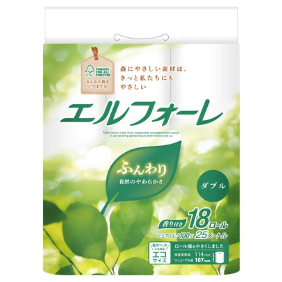 エルフォーレ トイレットティシュー ダブル 25m 18ロール×4パック