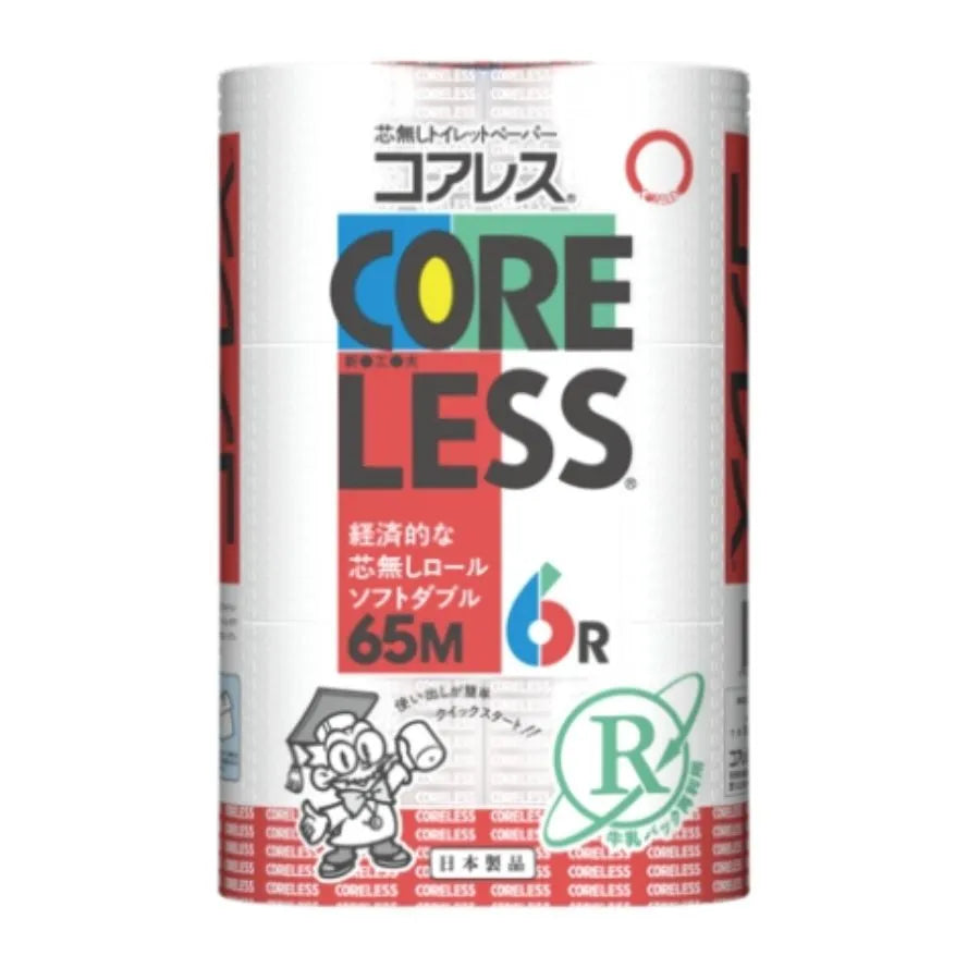 信栄コアレス 芯なしトイレットペーパー ダブル 65m 6ロール×10パック