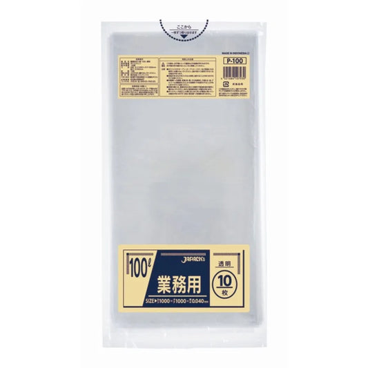 業務用ポリ袋 100L 透明 10枚×20冊 ジャパックス P-100