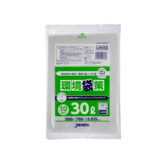 環境袋策 ポリ袋 30L 半透明 10枚×60冊 ジャパックス LRH33
