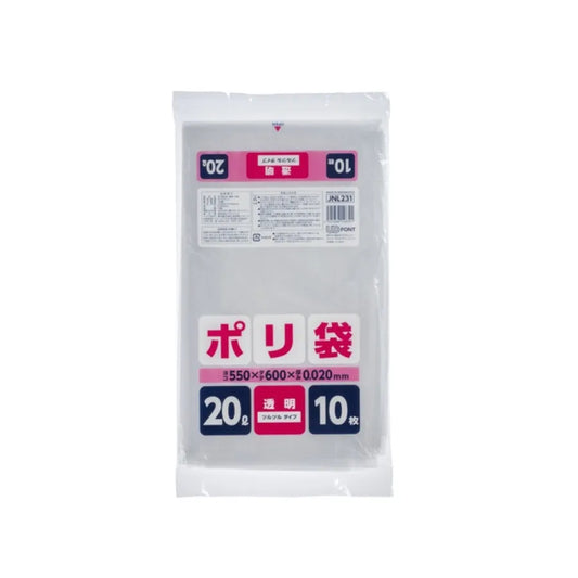 家庭用ポリ袋 20L 透明 10枚×60冊 ジャパックス JNL231