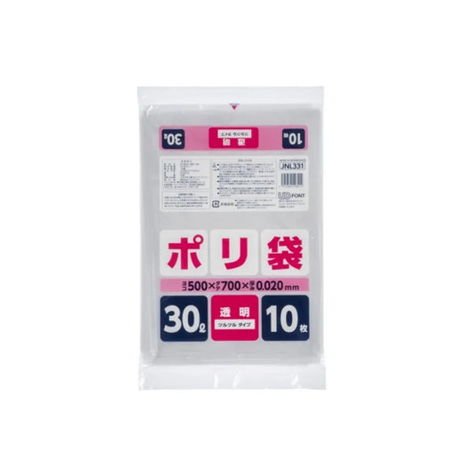 家庭用ポリ袋 30L 透明 10枚×60冊 ジャパックス JNL331