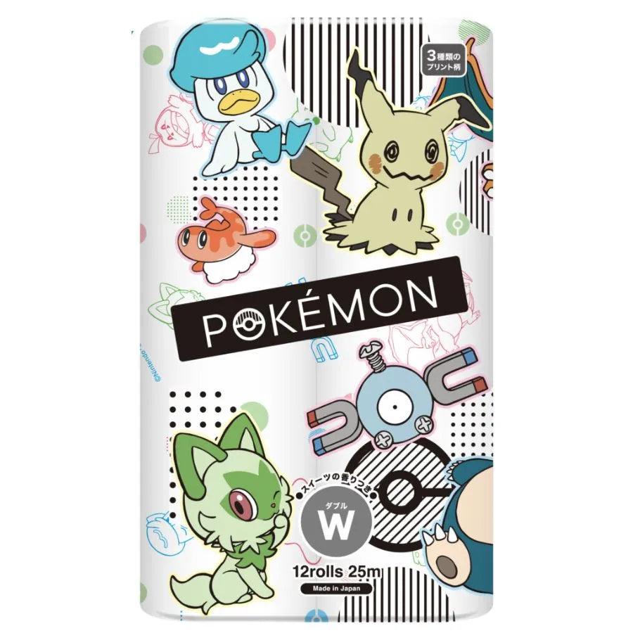 ポケモン 2枚重ねプリントトイレットロール ダブル 25m 12ロール×8パック