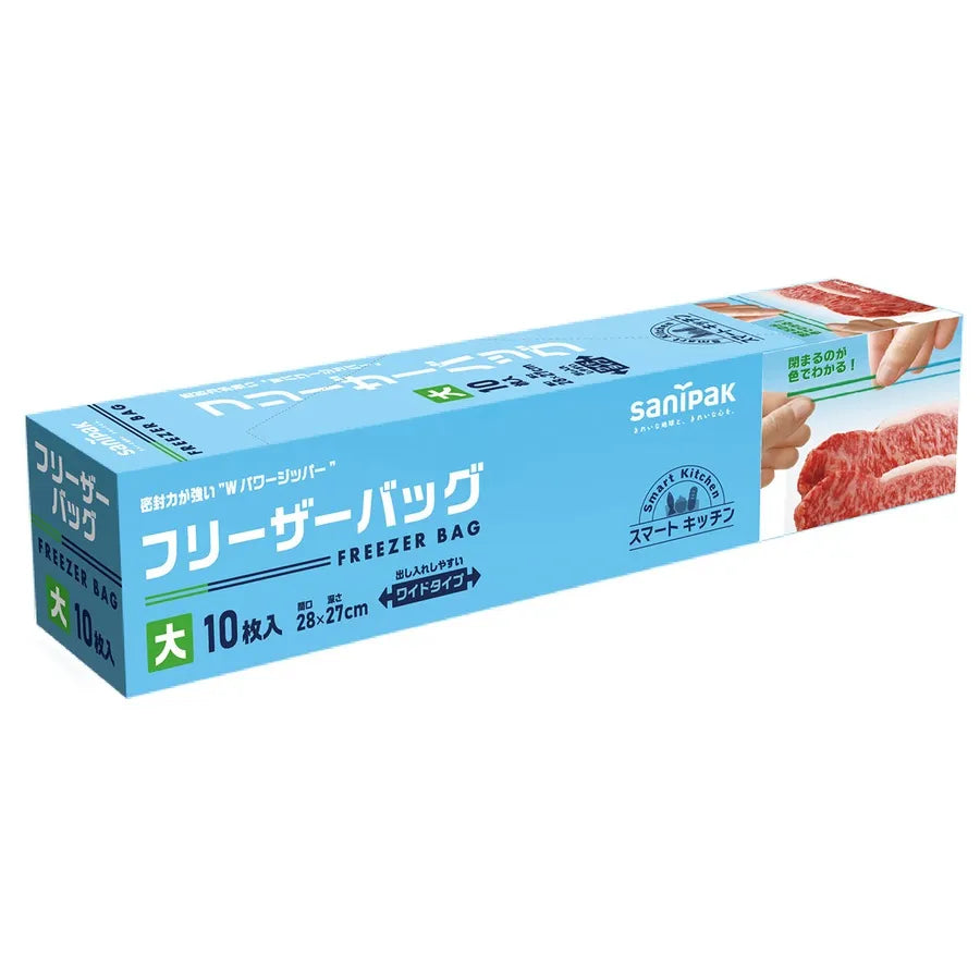 スマートキッチン フリーザーバック LLDPE 透明 10枚×30冊 サニパック KS38
