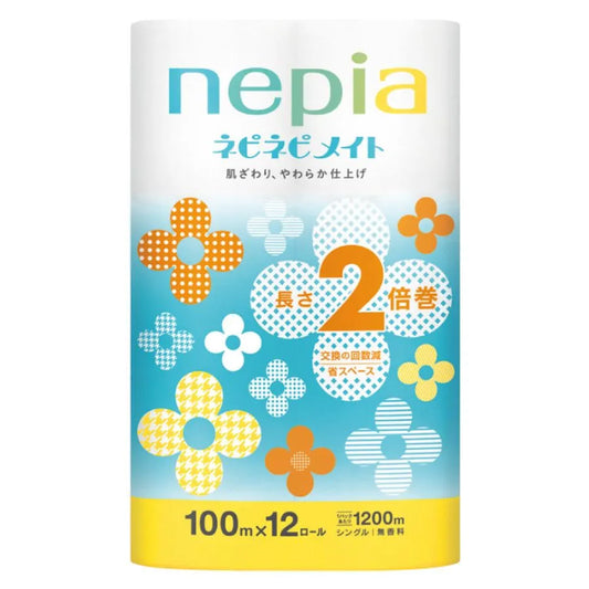 ネピア ネピネピメイト トイレットロール2倍巻 シングル  100m 12ロール×6パック