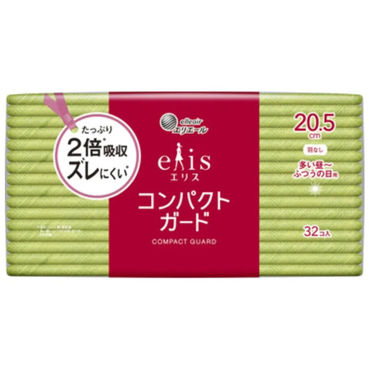 エリス コンパクトガード（多い昼～ふつうの日用）羽なし 20.5cm 32個×36パック